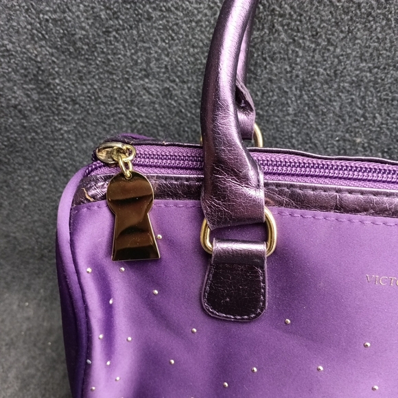 Victoria's Secret Purple & Gold Rhinestone Make-Up Handbag Clutch EUC - Picture 3 of 11